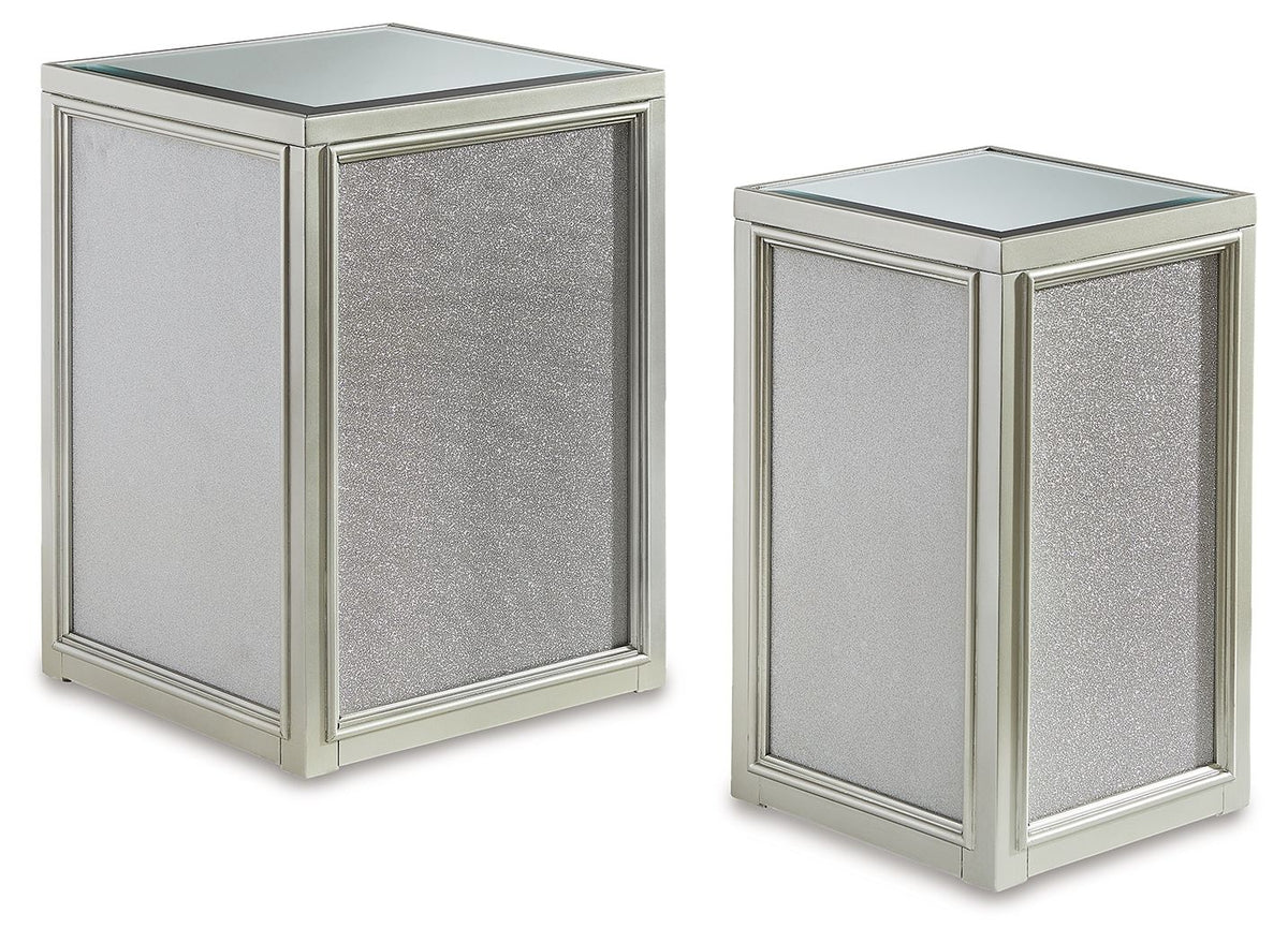 Traleena - Nesting End Tables (Set of 2) - Silver Finish by Ashley – Nesting Tables