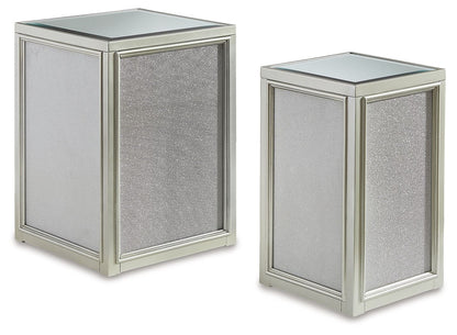 Traleena - Nesting End Tables (Set of 2) - Silver Finish by Ashley – Nesting Tables
