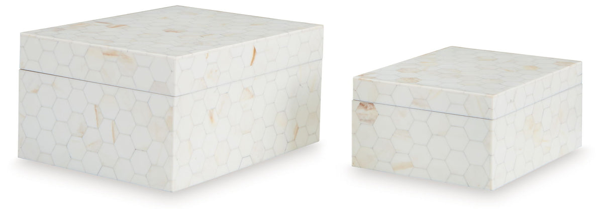 Aldenburg - Box Set (Set of 2) - Cream by Ashley – Baskets & Boxes