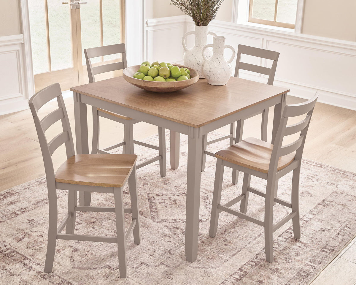 Harperfeld - Dining Room Counter Table Set (Set of 5) - Natural / Gray by Ashley – view 4