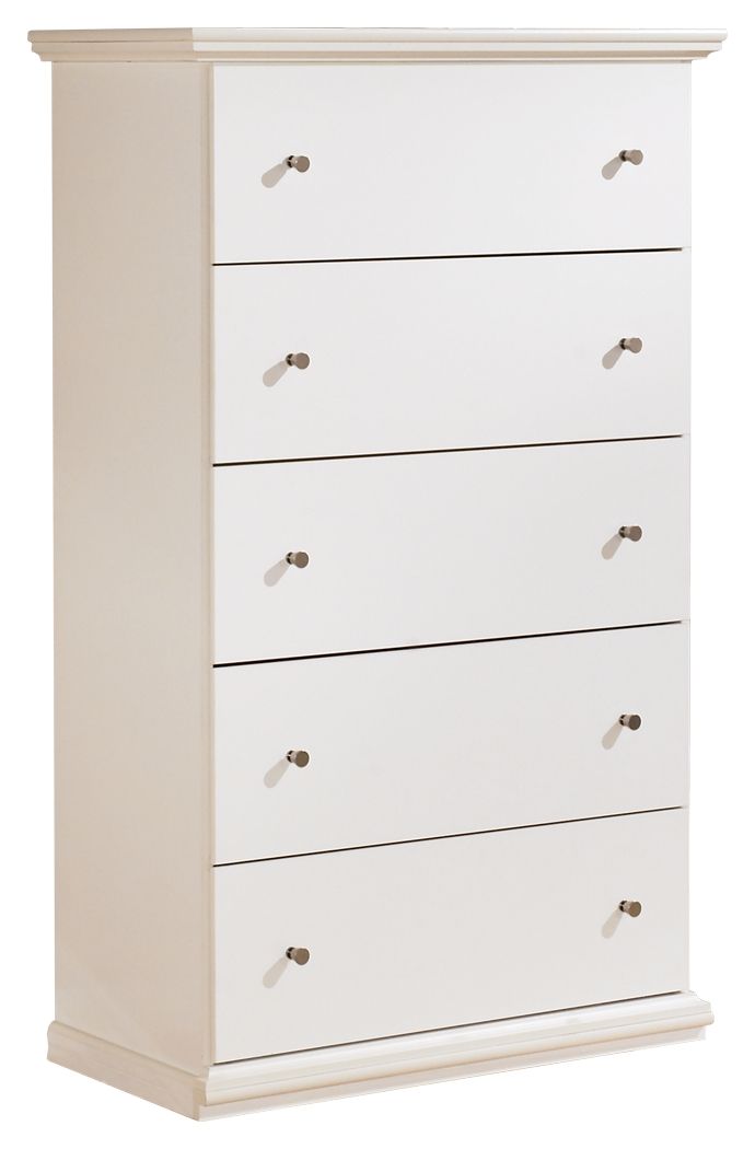 Bostwick Shoals - Five Drawer Chest - White by Ashley – Accent Chests