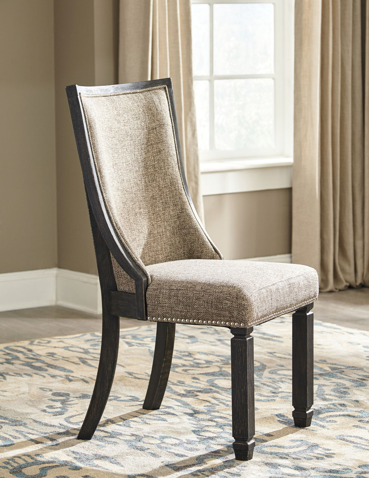Tyler Creek - Dining UPH Side Chair (Set of 2) - Framed Back - Black / Grayish Brown by Ashley – view 3