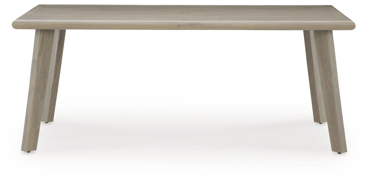 Cliff Trails - Rectangle Dining Table With Umbrella Option - Beige by Ashley – view 3