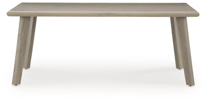 Cliff Trails - Rectangle Dining Table With Umbrella Option - Beige by Ashley – view 3