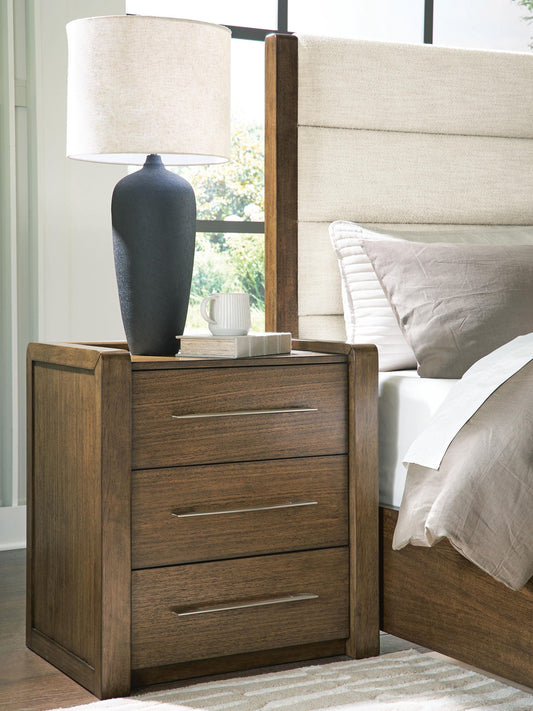Marxmore - Three Drawer Night Stand - Brown – view 2
