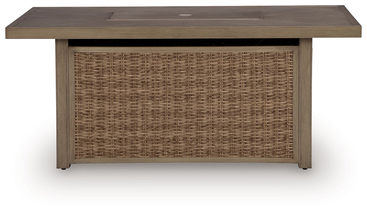 Laguna Heights - Rectangular Fire Pit Table - Beige by Ashley – view 3