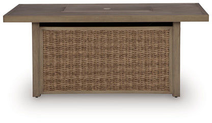 Laguna Heights - Rectangular Fire Pit Table - Beige by Ashley – view 3