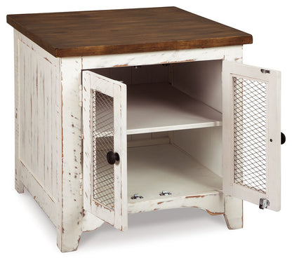 Wystfield - Rectangular End Table - 2 Doors - White / Brown by Ashley – view 4