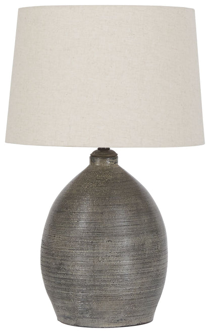 Joyelle - Terracotta Table Lamp - Gray by Ashley – Table Lamps