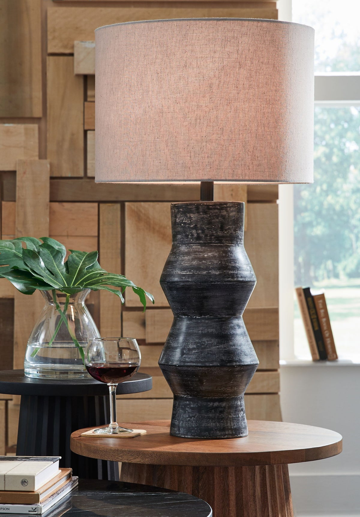 Kerbert - Terracotta Table Lamp - Distressed Black by Ashley – view 2