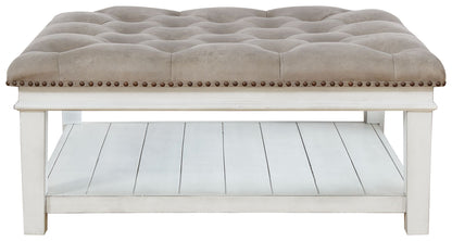 Kanwyn - Uph Ottoman Cocktail Table - Whitewash by Ashley – view 3
