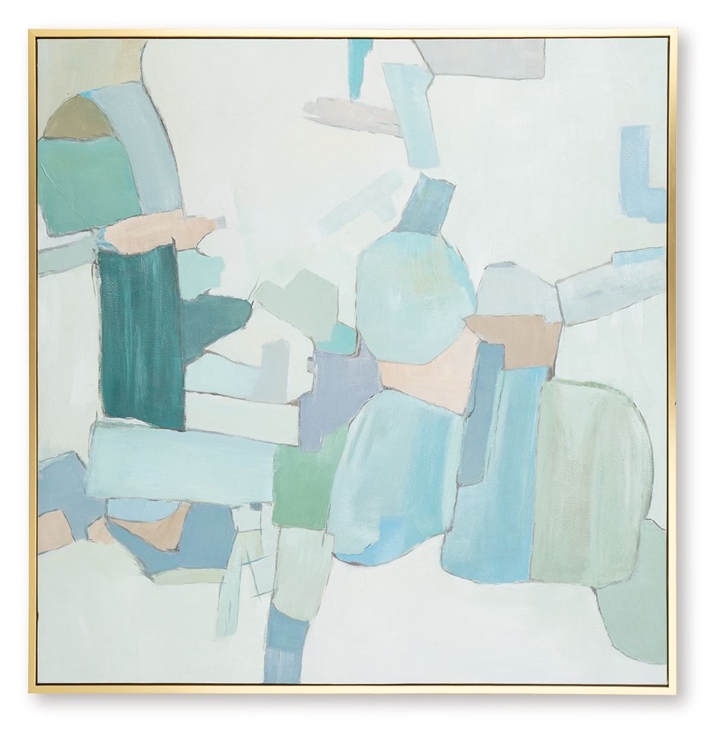 Wynburn - Wall Art - White / Blue / Green by Ashley – view 2