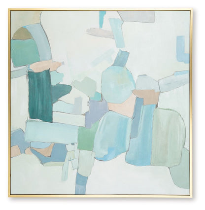 Wynburn - Wall Art - White / Blue / Green by Ashley – view 2