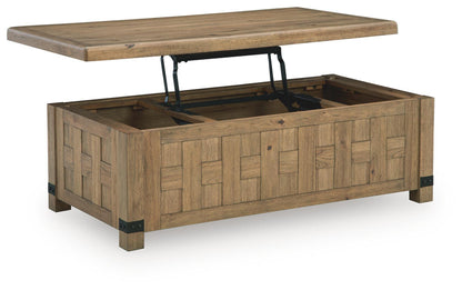 Ridgester - Lift Top Cocktail Table - Light Brown by Ashley – view 4