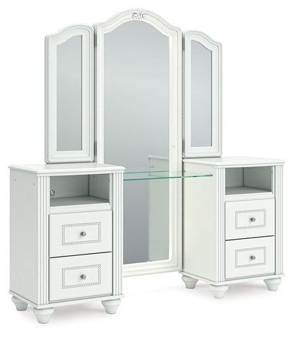Kozlani - Vanity With Mirror - White by Ashley – view 4