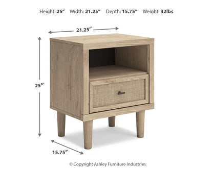 Cielden - One Drawer Night Stand - Two-Tone by Ashley – view 4