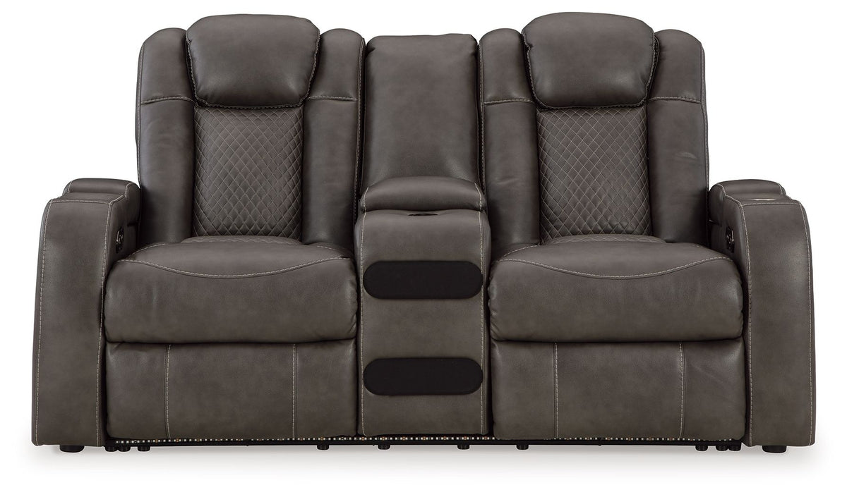 Fyne-dyme - Power Reclining Loveseat With Console/Adj Hdrst by Ashley – view 5