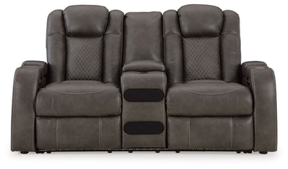 Fyne-dyme - Power Reclining Loveseat With Console/Adj Hdrst by Ashley – view 5