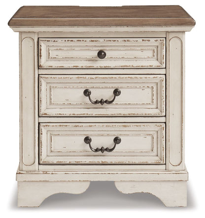 Realyn - Three Drawer Night Stand - White / Brown / Beige by Ashley – view 4