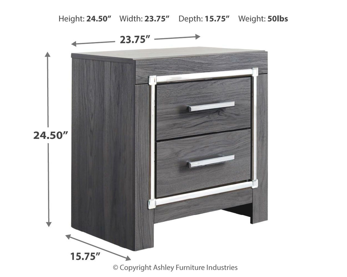 Lodanna - Two Drawer Night Stand - Gray by Ashley – view 3
