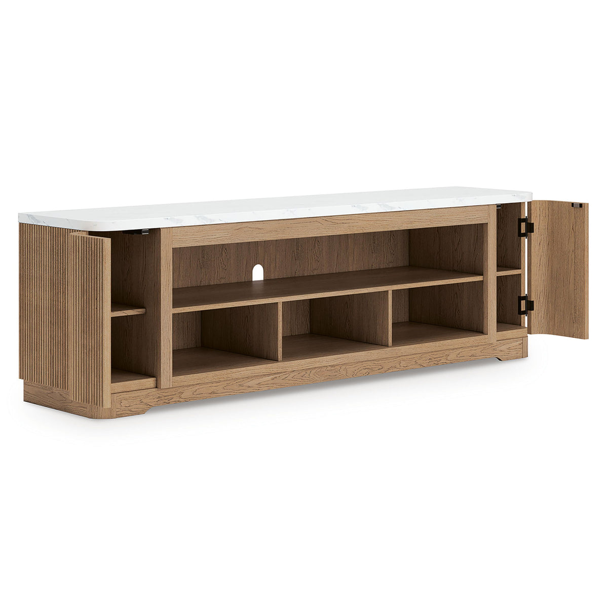 Camdill - XL TV Stand With Fireplace Option - Light Brown by Ashley – TV Stands