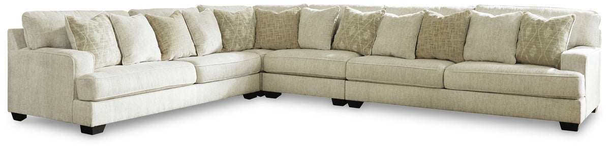 Rawcliffe - Left Arm Facing Sofa 4 Pc Sectional - Parchment by Ashley – Stationary Sectionals