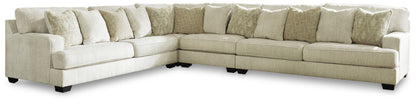 Rawcliffe - Left Arm Facing Sofa 4 Pc Sectional - Parchment by Ashley – Stationary Sectionals