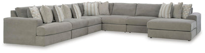 Avaliyah - 7-Piece Sectional With Raf Corner Chaise - Ash by Ashley – Stationary Sectionals