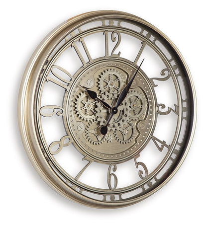 Gilover - Wall Clock - Champagne Finish by Ashley – view 4