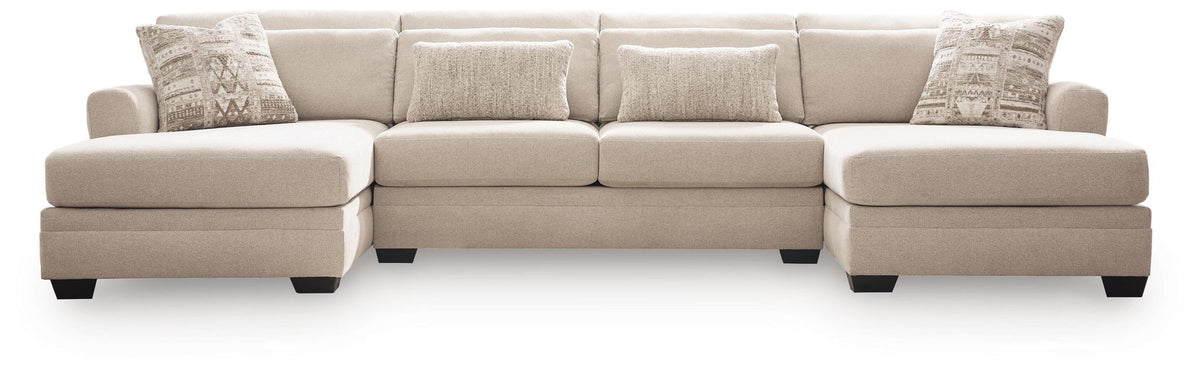 Mandi Point - 3-Piece Double Chaise Sleeper Sectional - Marble – Sleeper Sectionals