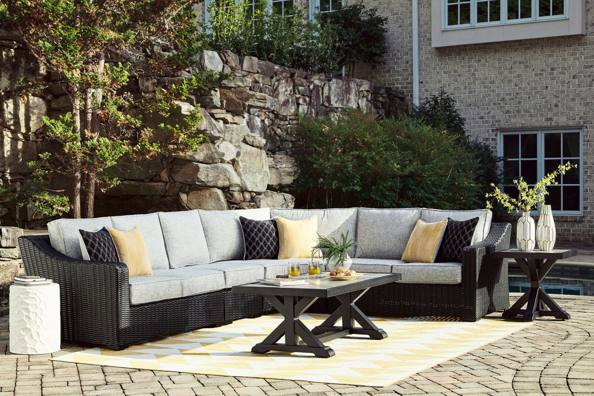 Beachcroft - 4-Piece Outdoor Sectional - Black by Ashley – view 4