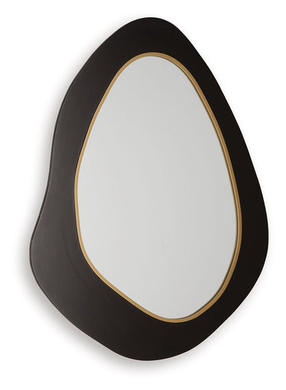 Kierlock - Accent Mirror - Black / Gold Finish by Ashley – view 3