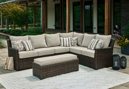 Brook Ranch - Sofa Sectional, Bench With Cushion (Set of 3) - Brown by Ashley – view 4
