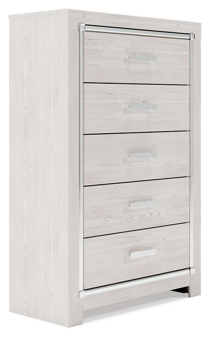 Altyra - Five Drawer Chest - White by Ashley – Accent Chests