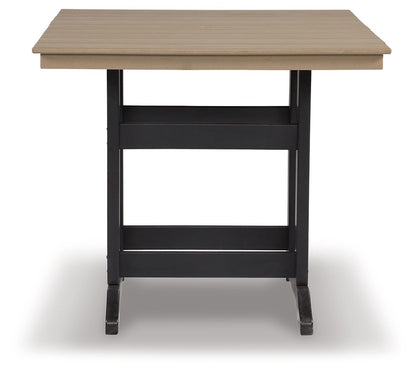 Fairen Trail - Square Counter TBL w/Umb OPT - Black / Driftwood by Ashley – view 2