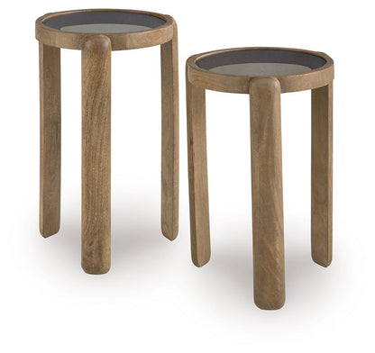 Jossor - Accent Table Set (Set of 2) - Light Brown by Ashley – Table Sets