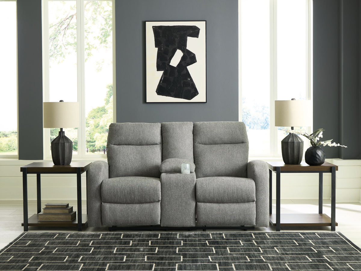 Gauntlet - Double Recline Loveseat With Console - Sterling by Ashley – view 3
