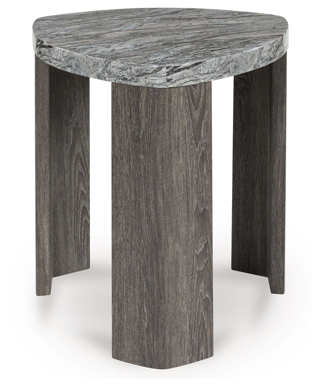 Surmour - Triangle End Table - Gray / Brown by Ashley – End Tables