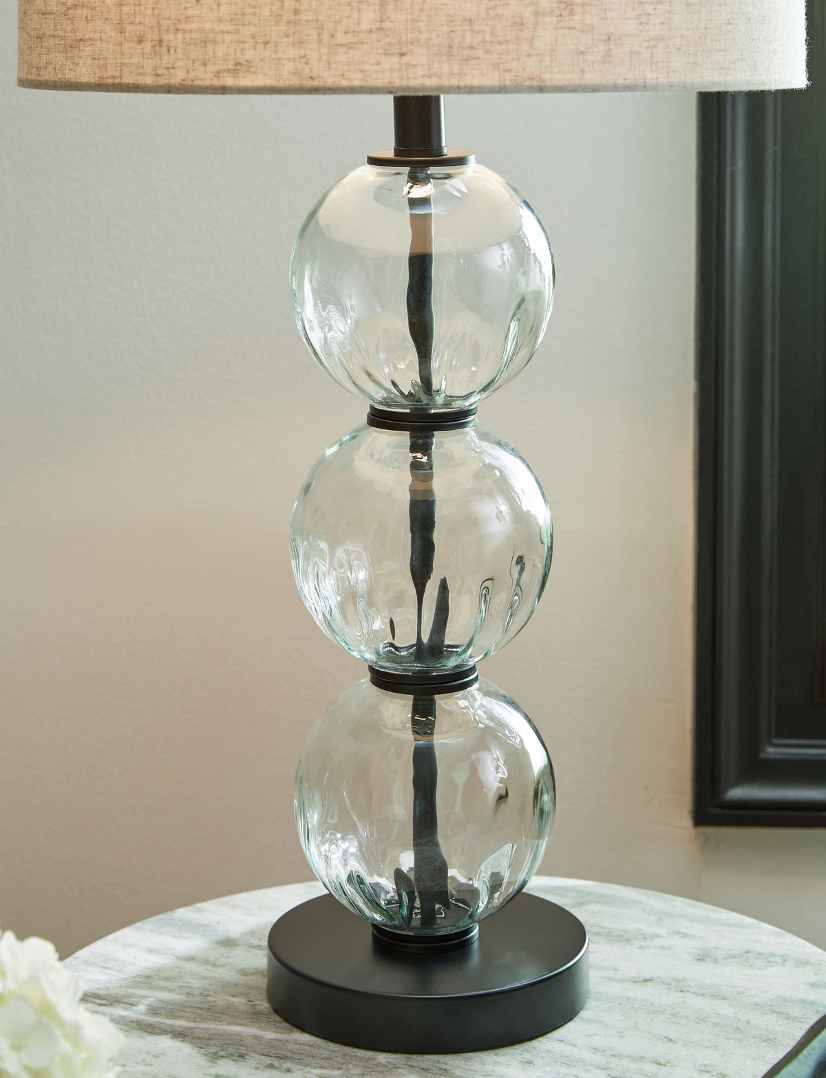 Airbal - Glass Table Lamp (Set of 2) - Clear / Black by Ashley – view 4