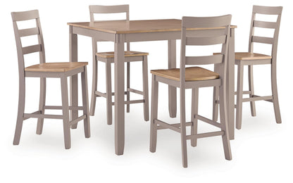 Harperfeld - Dining Room Counter Table Set (Set of 5) - Natural / Gray by Ashley – 5 Piece Dining Room Sets