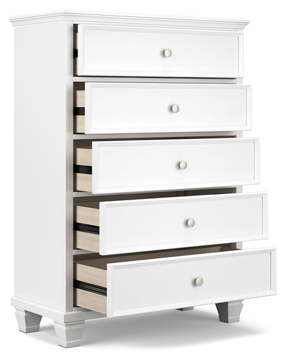 Fortman - Five Drawer Chest - White by Ashley – view 2