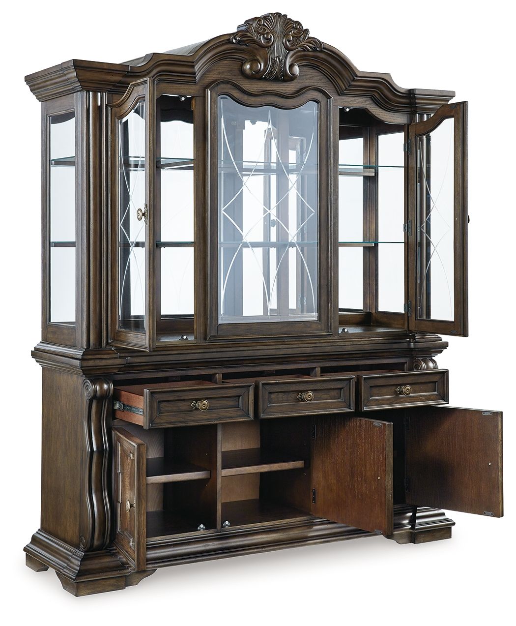 Maylee - Dining Buffet And Hutch - Dark Brown by Ashley – view 3