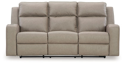 Lavenhorne - Reclining Sofa With Drop Down Table - Pebble by Ashley – Reclining Sofas