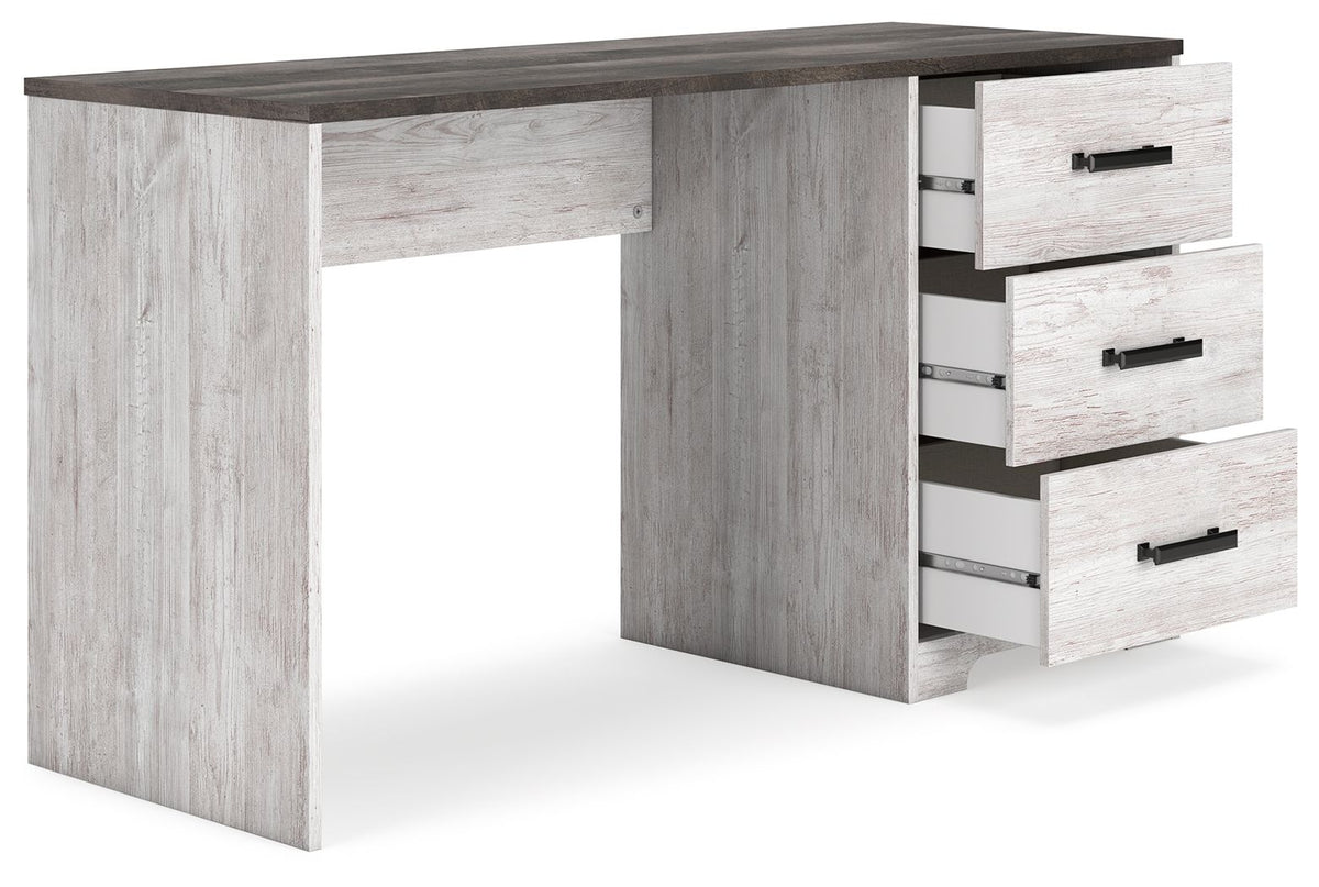Shawburn - Home Office Desk - White / Dark Charcoal Gray by Ashley – view 3