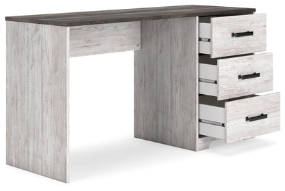 Shawburn - Home Office Desk - White / Dark Charcoal Gray by Ashley – view 3