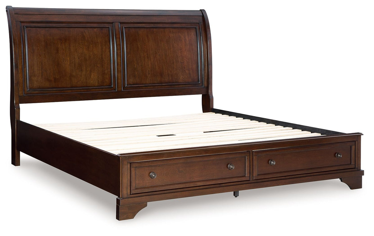 Trellington - King Sleigh Storage Bed - Brown by Ashley – view 4