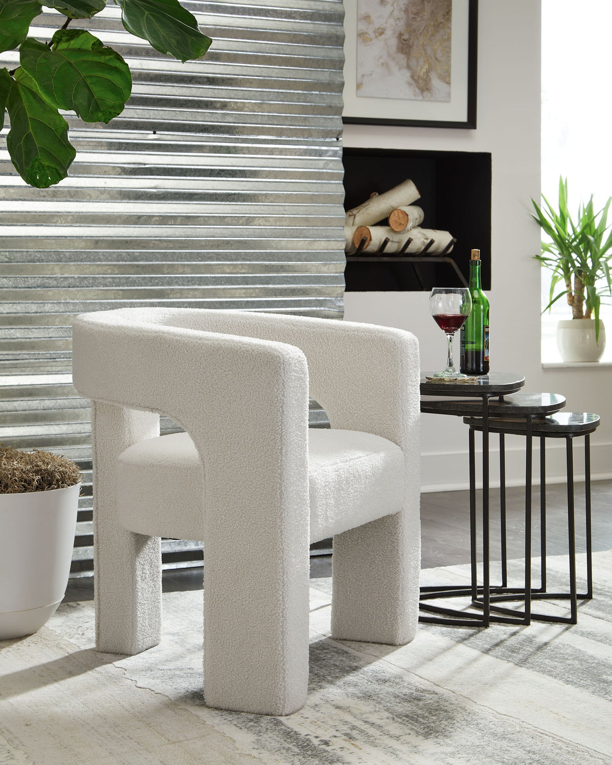 Landick - Accent Chair - Ivory by Ashley – view 3