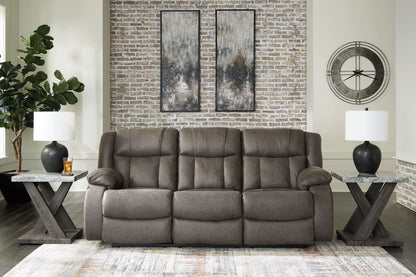 First Base - Reclining Sofa - Gunmetal by Ashley – view 3