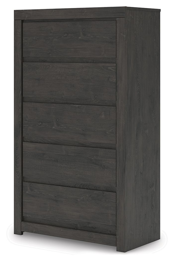 Fraluna - Five Drawer Chest - Charcoal by Ashley – view 4