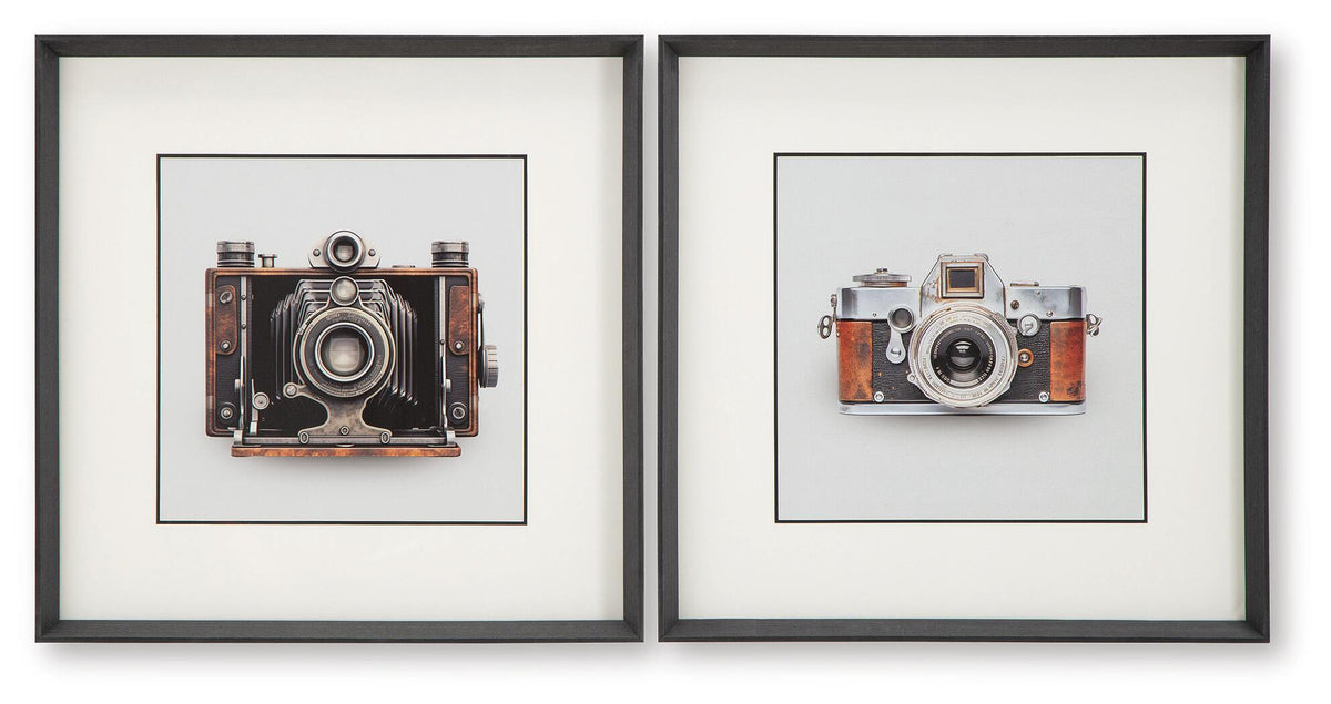 Dirkgrove - Wall Art Set (Set of 2) - Black / White / Brown by Ashley – Framed Print Sets